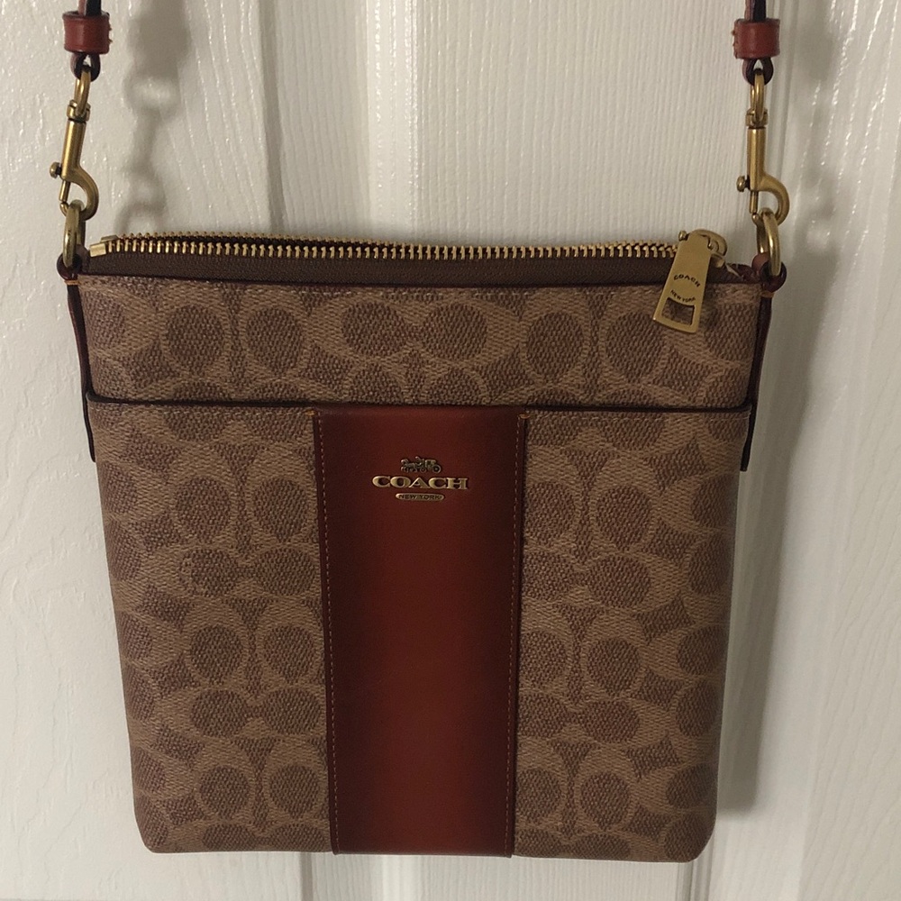 Authentic Coach Tan and Brown Crossbody Bag